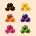 Boba topping drink colorful icon set illustration vector Royalty Free Stock Photo