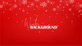 Christmas simple falling white snowflakes on red background. Royalty Free Stock Photo