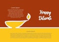 Candle flame. Happy diwali Deepavali Diwali Deevali festival party india, paper cut style, vector illustration Royalty Free Stock Photo