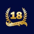 Eighteen Anniversary celebration vector icon.