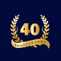 Forty Anniversary celebration vector icon.