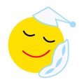 Emotions, smiley sweetly sleeping. Vector