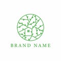 Awesome Tree House logo design vector illustration Royalty Free Stock Photo