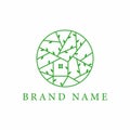 Awesome Tree House logo design vector illustration