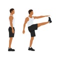 Man doing walking high kicks. Soldier march flat vector Royalty Free Stock Photo