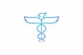 Caduceus Eagle Logo. Medicine ancient vector emblem