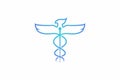 Caduceus Eagle Logo. Medicine ancient vector emblem Royalty Free Stock Photo