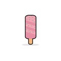 Pink Ice Cream on A Stick with Green Messes Royalty Free Stock Photo