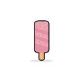 Pink Ice Cream on A Stick with Green Messes Royalty Free Stock Photo