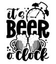 It`s beer o`clock - Funny quote for bar or restaurant wall art. Royalty Free Stock Photo