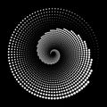 A nice background several dotted circles wrapped around each other in a spiral shape .
