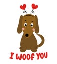 I woof you - Doodle draw and phrase for Valentines Day.