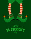 Happy Saint Patrick`s Day - Funny Leprechaun`s legs.