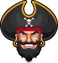 Cartoon pirate head mascot design Royalty Free Stock Photo