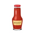 Tomato ketchup in glass bottle isolated Royalty Free Stock Photo