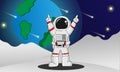 Illustration Graphic Of Astronout Arrived To Moon
