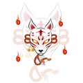 traditional japanese mask anbu kitsune vector illustration