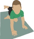 The child is meditating. A happy child. Relaxing yoga. A child on a yoga mat.