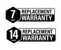 7 days, 14 days replacement warranty vector icon