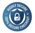 Highly secure abstract, 100% secure checkout vector icon