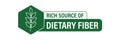 Rich source of dietary fiber vector icon