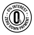 Zero interest, zero down payment vector icon