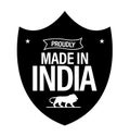 Proudly made in india vector icon,