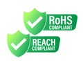 `reach compliance` and RoHS compliant vector icon