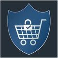 Online shopping abstract. safe and secure online shopping vector