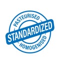 Pasteurized, homogenized and standardized vector icon.