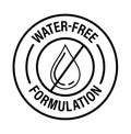 Water free formulation vector icon