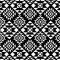 Black and white native seamless pattern.