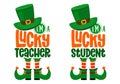 One lucky teacher, lucky stud - funny St Patrick`s Day Royalty Free Stock Photo