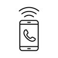 Vector illustration of smartphone incoming call icon