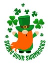 Shake your shamrocks - funny St Patrick`s Day Royalty Free Stock Photo