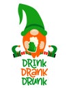 Drink Drank Drunk - funny St Patrick`s Day Royalty Free Stock Photo