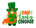 One Lucky Gnome - funny St Patrick`s Day Royalty Free Stock Photo