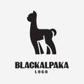 Black Alpaka Logo Design Royalty Free Stock Photo