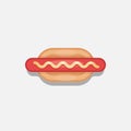 Hotdog vector illustration, hotdog flat icon, fast food icon Royalty Free Stock Photo