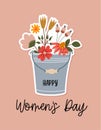 Happy International Women`s Day - International Womens Day greeting card.