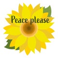 Peace please sunflower symbol Royalty Free Stock Photo