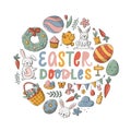 Set of Easter doodles, clipart