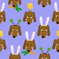 Dachshund Easter egg hunt party - Funny cartoon weiner dogs and eggs.