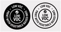 \'low voc, Printed with vegitable based inks.\' vector stamp Royalty Free Stock Photo
