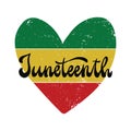 Juneteenth lettering quote with flag