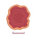 Rosewood log isolated on white background. Vector Royalty Free Stock Photo