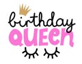 Birthday Queen - lable, gift tag, text. Princess Queen. Toppers for birthday cake.