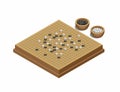 GO Japanese traditional table game in isometric illustration vector