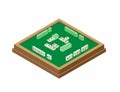 Mahjong board table game isometric illustration vector Royalty Free Stock Photo