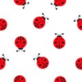 Ladybug seamless pattern. Ladybirds insects flying. Royalty Free Stock Photo